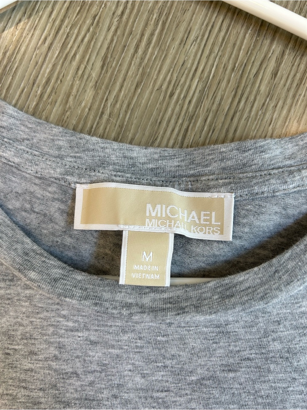 Michael Kors Gray Tee Dress with White MK Logo - Picture 2 of 4